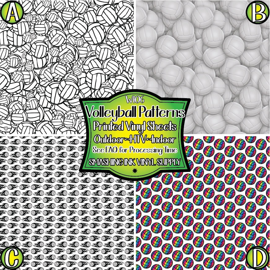 Volleyball Pattern Vinyl/printed Heat Transfer Vinyl/patterned Etsy