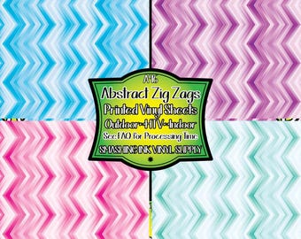 Abstract Zigzag Adhesive Vinyl | Heat Transfer | Faux Leather | Laser Safe Materials
