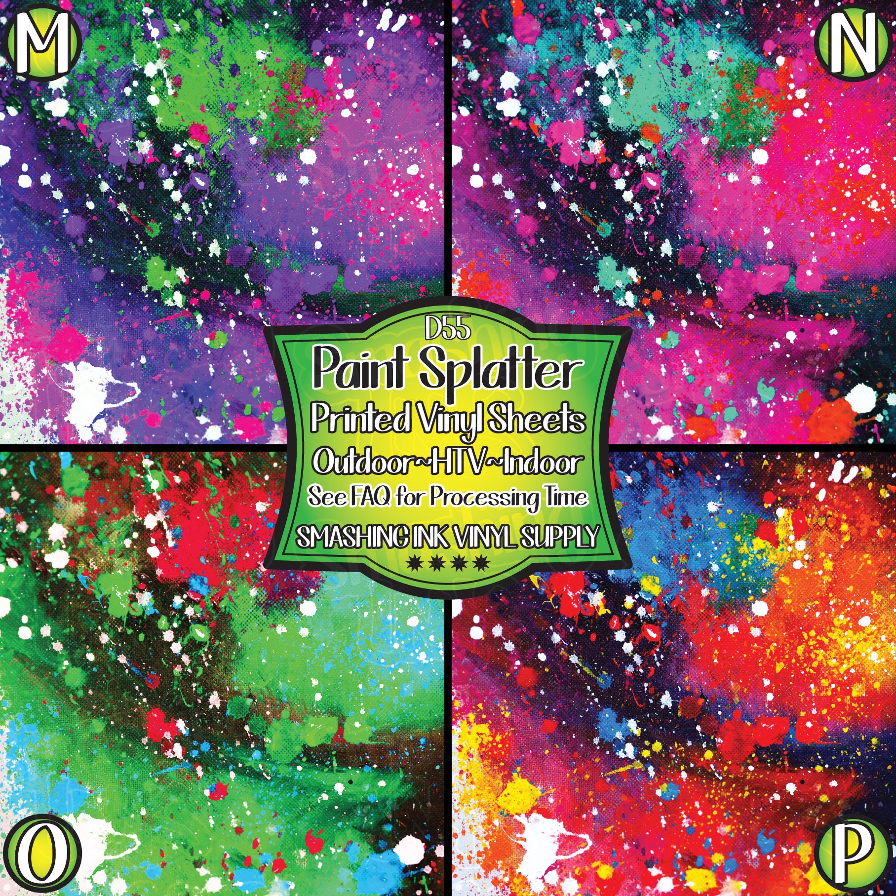 Paint Splatter Vinyl/printed Heat Transfer Vinyl/patterned Etsy