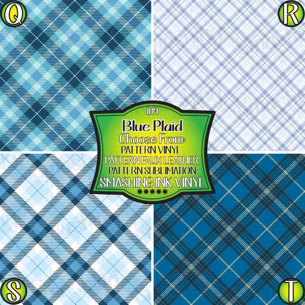 Blue Plaid Vinyl/Printed Heat Transfer Vinyl/Patterned Vinyl/Printed 651 Vinyl/Printed Outdoor Vinyl/Printed HTV