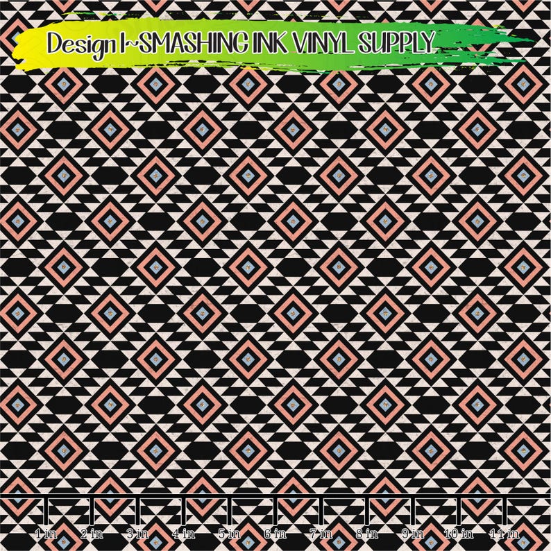 Aztec Diamonds Adhesive Vinyl | Heat Transfer | Faux Leather | Laser ...