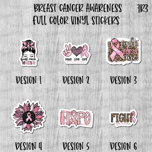 Breast Cancer Awareness Full Color Sticker/Printed Vinyl Sticker/Printed Vinyl Decal/Bulk Printed Decals/Bulk Vinyl Decals