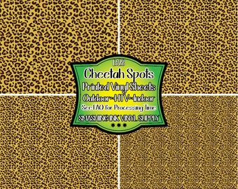 Cheetah Spots Adhesive Vinyl | Heat Transfer | Faux Leather | Laser Safe Materials