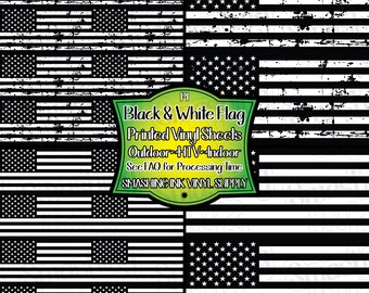 Black and White Flags Printed Vinyl/Printed Heat Transfer Vinyl/Patterned Vinyl/Printed 651 Vinyl/Printed Outdoor Vinyl/Printed HTV
