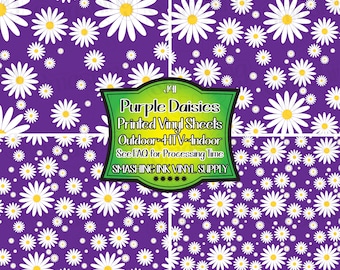 Purple Daisies Adhesive Vinyl | Heat Transfer | Faux Leather | Laser Safe Materials