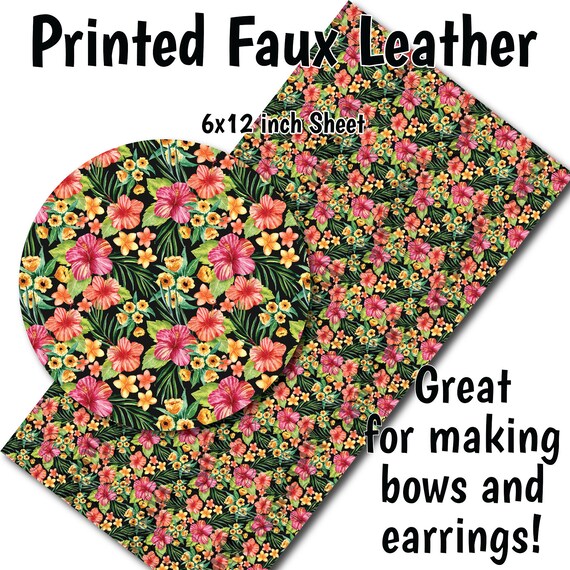 Black White Lace Pattern Faux Leather SheetPrinted Faux Leather for EarringsLeather Fabric for BowsLeatherette SheetsSynthetic Leather