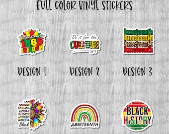 Juneteenth Full Color Sticker/Printed Vinyl Sticker/Printed Vinyl Decal/Bulk Printed Decals/Bulk Vinyl Decals