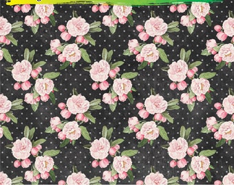 Floral Polka Dots Adhesive Vinyl | Heat Transfer | Faux Leather | Laser Safe Materials