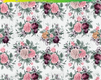 Vinilo adhesivo floral vintage / Transferencia térmica / Cuero sintético / Materiales seguros para láser