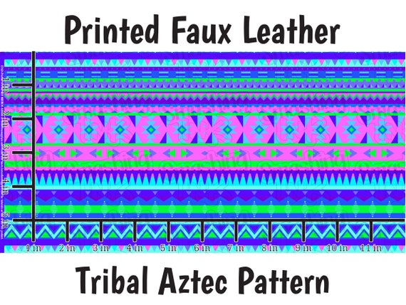 Tribal Aztec Pattern Faux Leather Sheet/printed Faux Leather 