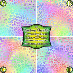 Rainbow Cheetah Printed Vinyl/Print Heat Transfer Vinyl/Pattern Vinyl/Printed 651 Vinyl/Printed 631 Vinyl/Printed Outdoor Vinyl/Printed HTV