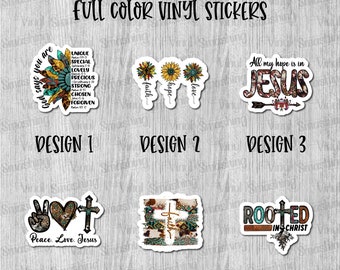 Christian Faith Full Color Sticker/Printed Vinyl Sticker/Printed Vinyl Decal/Bulk Printed Decals/Bulk Vinyl Decals