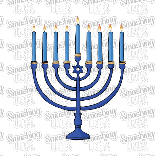 Menorah Candles Apparel Transfer - Available in Heat Transfer, DTF (Direct to Film), or Sublimation, Iron On Shirt Transfer