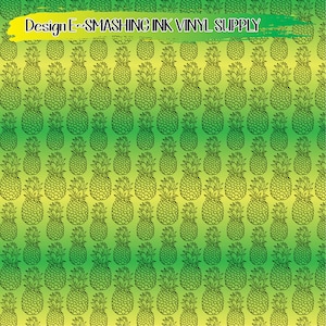 May include: A seamless pattern of black and white pineapple illustrations on a green and yellow gradient background. The text "Design E-Smashing Ink Vinyl Supply" is at the top of the image.