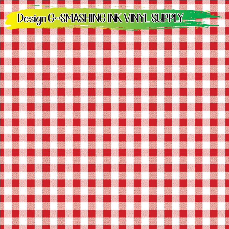 Red Gingham Fabric Vinyl/printed Heat Transfer Vinyl/patterned Etsy