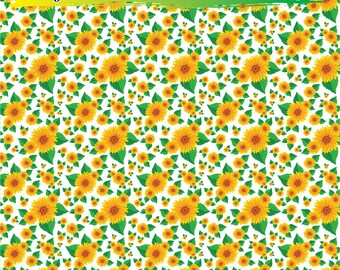 Sunflower Pattern Adhesive Vinyl | Heat Transfer | Faux Leather | Laser Safe Materials