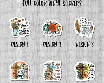 Boho Christian 2 Full Color Sticker/Printed Vinyl Sticker/Printed Vinyl Decal/Bulk Printed Decals/Bulk Vinyl Decals