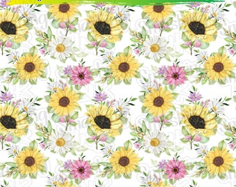 Wild Sunflowers Adhesive Vinyl | Heat Transfer | Faux Leather | Laser Safe Materials