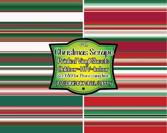 Christmas Serape Adhesive Vinyl | Heat Transfer | Faux Leather | Laser Safe Materials