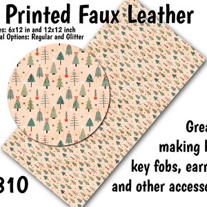 Colorful Christmas Faux Leather Sheet/Printed Faux Leather for Earrings/Leather Fabric for Bows/Leatherette Sheets/Synthetic Leather