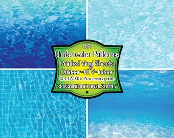 Underwater Pattern Adhesive Vinyl | Heat Transfer | Faux Leather | Laser Safe Materials