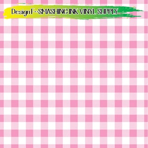 Light Pink Gingham Adhesive Vinyl | Heat Transfer | Faux Leather | Laser Safe Materials Design F