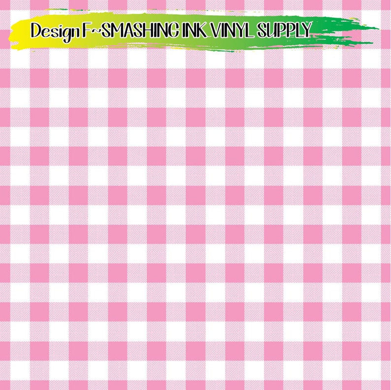 Light Pink Gingham Adhesive Vinyl | Heat Transfer | Faux Leather | Laser Safe Materials Design F