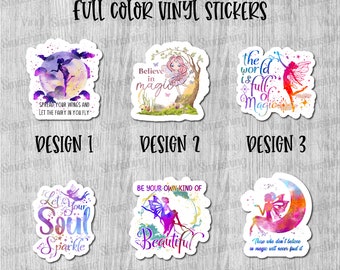 Magical Fairies Full Color Sticker/Printed Vinyl Sticker/Printed Vinyl Decal/Bulk Printed Decals/Bulk Vinyl Decals