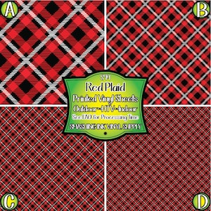 Red Black White Plaid Vinyl/Printed Heat Transfer Vinyl/Pattern Vinyl/Printed 651 Vinyl/Printed 631 Vinyl/Printed Outdoor Vinyl/Printed HTV