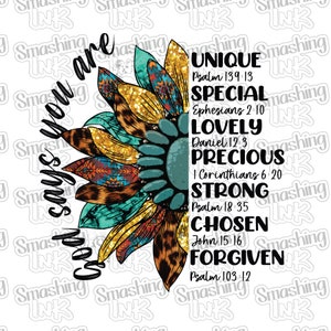 God Says You Are Apparel Transfer - Available in Heat Transfer, DTF (Direct to Film), or Sublimation, Iron On Shirt Transfer
