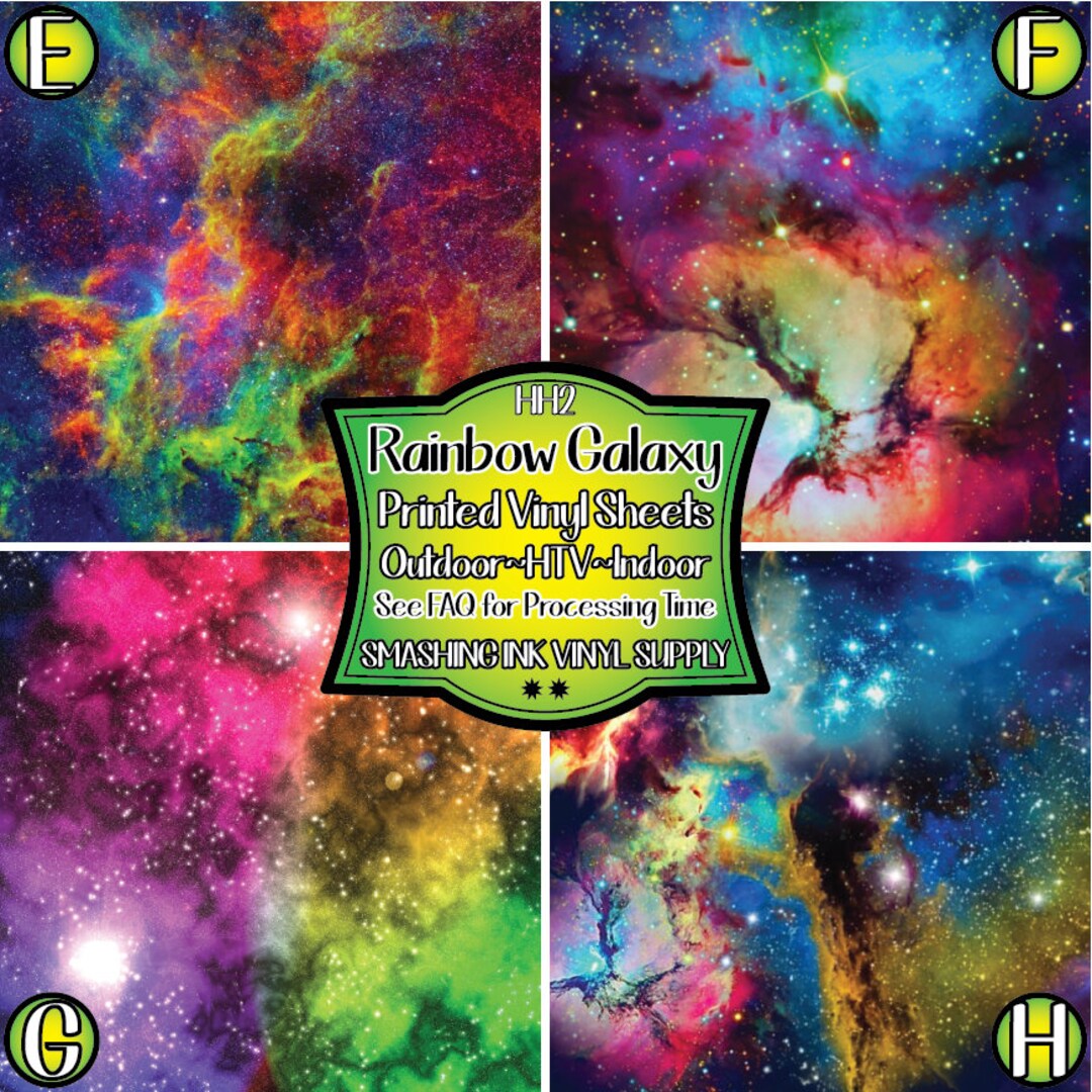 Rainbow Galaxy Space Vinyl/printed Heat Transfer Vinyl/patterned Vinyl