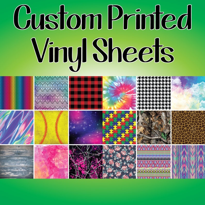 Custom Printed Vinyl/Printed Heat Transfer Vinyl/Patterned Etsy