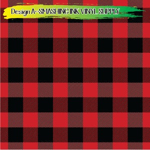 Red Buffalo Plaid Vinyl/Printed Heat Transfer Vinyl/Patterned Vinyl/Printed 651 Vinyl/Printed 631 Vinyl/Printed Outdoor Vinyl/Printed HTV