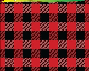 Red Buffalo Plaid Adhesive Vinyl | Heat Transfer | Faux Leather | Laser Safe Materials