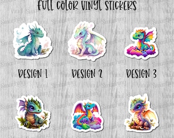 Colorful Dragons Full Color Sticker/Printed Vinyl Sticker/Printed Vinyl Decal/Bulk Printed Decals/Bulk Vinyl Decals