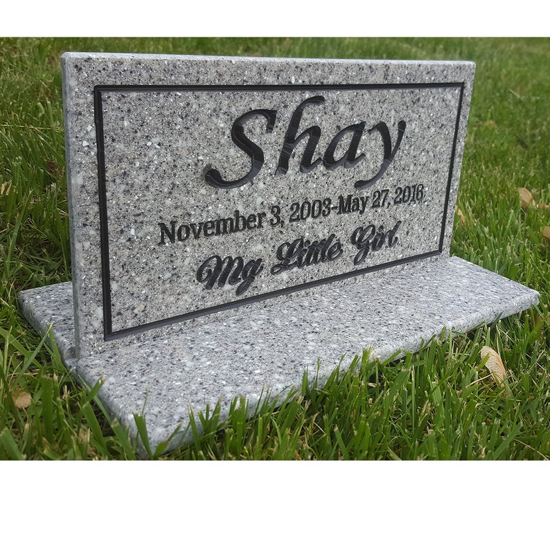 Memorial Plaque Stand Add-On Options Choice of Steel Ground Stakes or Matching Corian Base w/ or w/o Stakes image 2