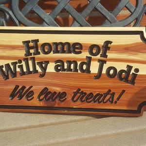 Family Sign Cedar Newlywed Wood House Warming Closing Realtor Gift Personalized Custom Fancy Shape image 1