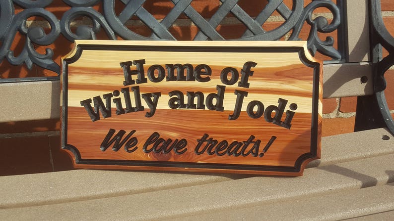 Signo de la familia Cedro recién casado casa de madera calentando cierre regalo personalizado personalizado forma elegante imagen 1