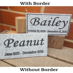 Marcador de tumba Pet Memorial Signo grabado Placa grabada resistente a la intemperie Corian Stone Granite Substitute Small Prayer Garden Marker 5 x 8 imagen 2