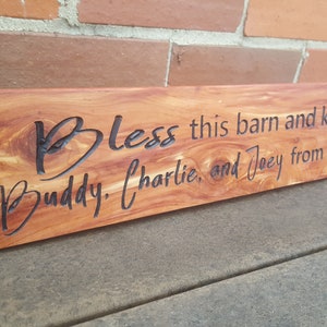 Custom Blessing Sign Farm Barn Cedar 5 x 24 Indoor/Outdoor Carved Routed Bless this House/Farm/Barn Country Rustic Ranch imagem 1