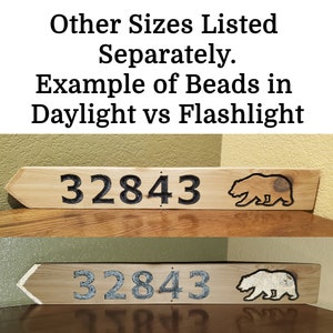 Address Sign Outside Carved Custom Personalized Stained Redwood 5 x 68 with Optional Reflective Beads for High Visibility Outside 108-2 image 6