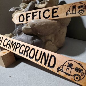 Campground ranch farm rural country directional cedar sign signage 3.5 x 16 to 35 arrow national park ranger station image 4