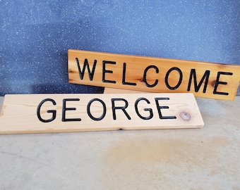 National Park Service Font WELCOME Campground Home Cabin Sign 16 x 3.5" Rustic Cedar Upcycled Picket