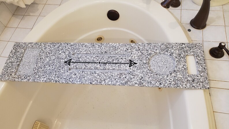 Bath Tub Tray 41-46 x 8 Custom Made to Order Corian Caddy Tablet Cell Phone iPad Candle Holder Relax Mom Garden Jacuzzi Soaker 112-11 image 6