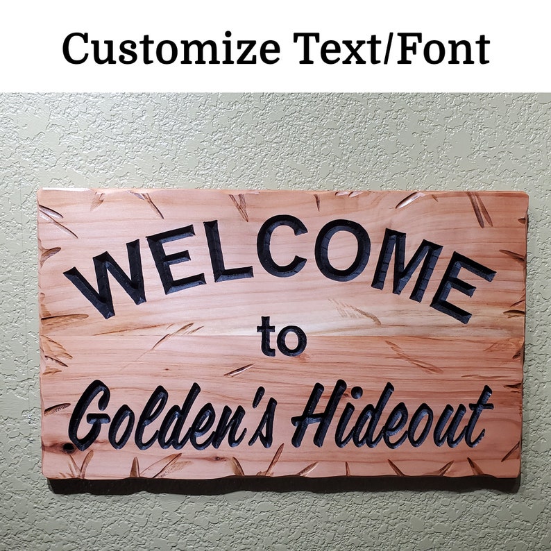 Redwood Custom Carved Wedding Gift Family Welcome Sign Plaque 10 x 24 Housewarming Newlywed Guestbook image 5