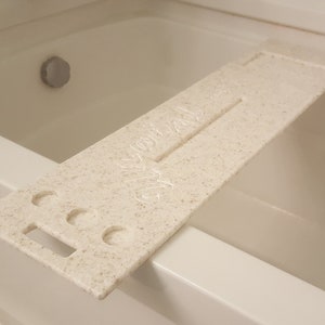 Bath Tub Tray Custom Made to Order Corian Caddy Tablet Cell Phone iPad Candle Holder Mom Garden Jacuzzi Hot Spa Soaker Wide Medium image 4