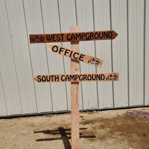 Campground ranch farm rural country directional cedar sign signage 3.5 x 16 to 35 arrow national park ranger station 画像 3