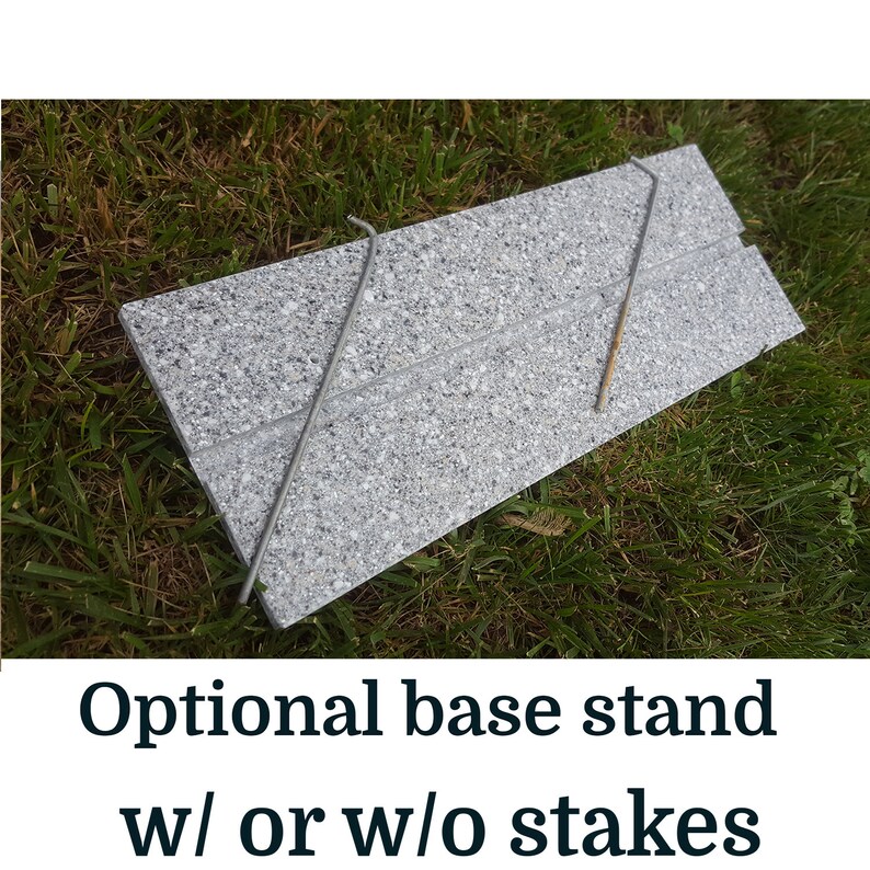 Memorial Plaque Stand Add-On Opties Keuze van stalen grondpalen of bijpassende Corian Base w / of w / o Stakes afbeelding 5