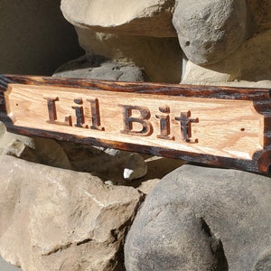 Horse Stall Name Sign Custom Carved Oak 3.5 x 18 zdjęcie 6