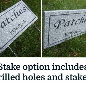 Memorial Plaque Stand Add-On Options Choice of Steel Ground Stakes or Matching Corian Base w/ or w/o Stakes image 3